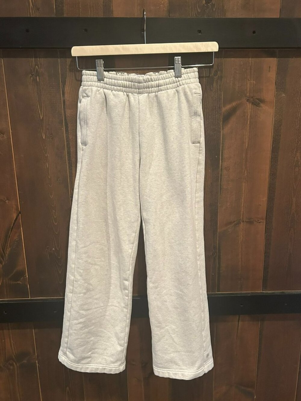 Athleta Girl Gray Heather Wide Leg Fleece Sweatpants Size L (12)
